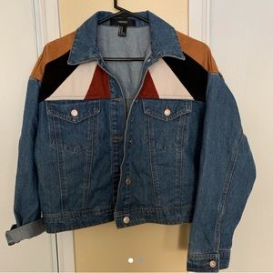 Color block denim jacket